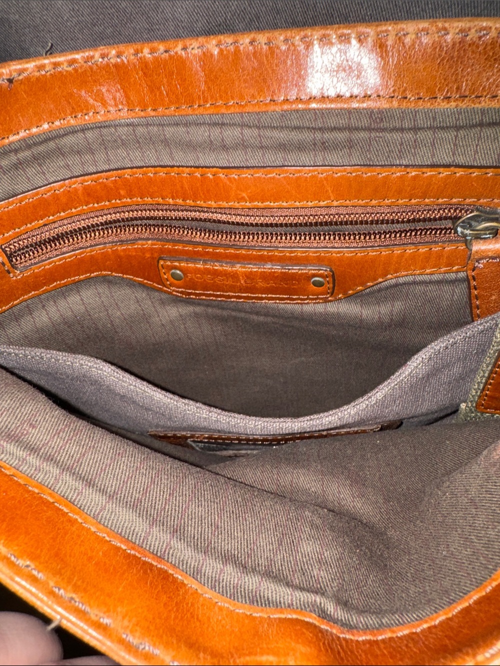 Fossil Men's Brown Leather Crossbody Messenger Bag - Picture 8 of 10